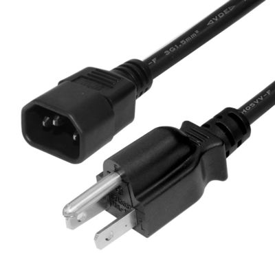 Los cables de extensión de Nema 515P a C14 Ac 3 Pin Prong Sjt Svt 16Awg Pvc usados en el cable de alimentación
