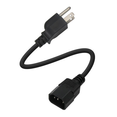 Los cables de extensión de Nema 515P a C14 Ac 3 Pin Prong Sjt Svt 16Awg Pvc usados en el cable de alimentación