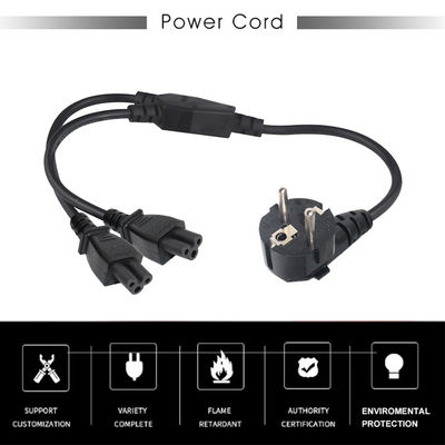 El estándar europeo Schuko 3Pin de extensión conduce el cable de alimentación con 2XC5 femenino
