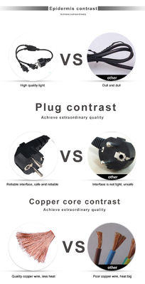 El estándar europeo Schuko 3Pin de extensión conduce el cable de alimentación con 2XC5 femenino