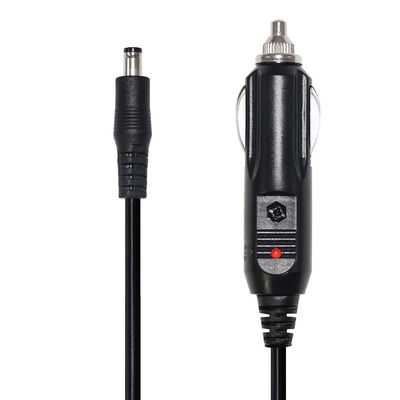 Cable de extensión negro cigarrillo enchufe de encendedor macho a 5521Mm 5525Mm DC 12 voltios cable de alimentación para el coche