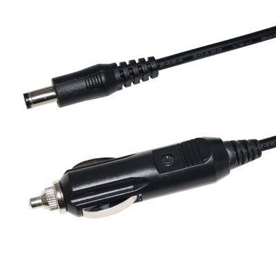 Cable de extensión negro cigarrillo enchufe de encendedor macho a 5521Mm 5525Mm DC 12 voltios cable de alimentación para el coche