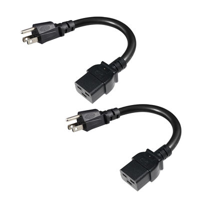 Conector de cable de extensión de CA 320 de NEMA 5-15P a IEC C19 para electrodomésticos estadounidenses