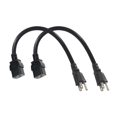 Conector de cable de extensión de CA 320 de NEMA 5-15P a IEC C19 para electrodomésticos estadounidenses
