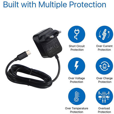 USB C 12V 3A Adaptadores de energía de la UE Transformador de conmutación Adaptador de energía de 3A universal 12V Cargador de pared EU 2Pin