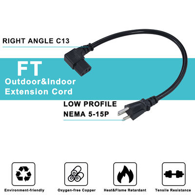 Us Ac 14 Awg Heavy Duty Negro Nema 515P a Iec320 C13 3 Fuentes de electrodoméstico