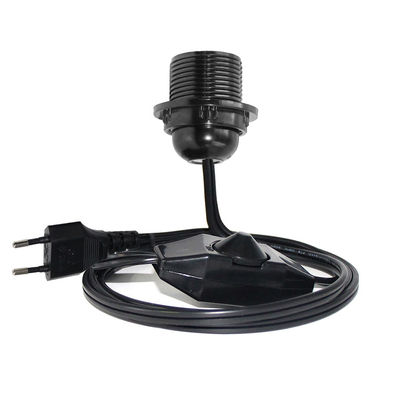 Negro 0,75 mm CEE7/16 Plug Eu Cordón de Extensión de Energía E27 E 27 Conector de luz colgante con interruptor de atenuación