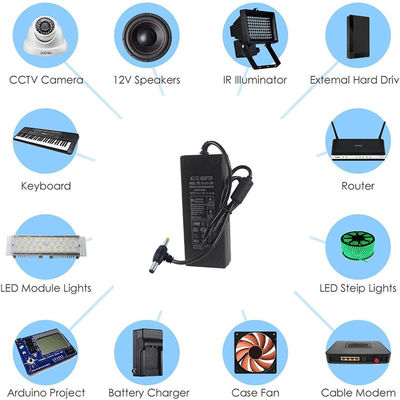 55X21mm 24V 2A Adaptador de conmutación doble ángulo DC enchufe fuente de alimentación estilo de escritorio