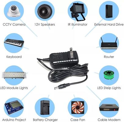 Adaptador de alimentación estadounidense certificado UL/ETL Conductor de cobre puro 12v 1a para aparatos de clase I