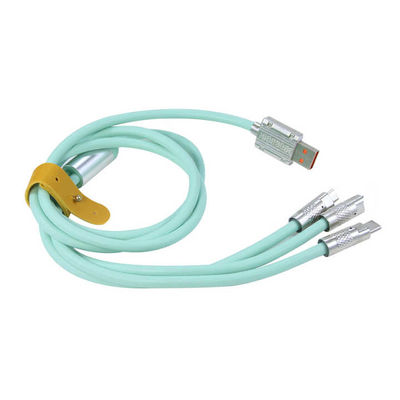 Cable de carga para dispositivos múltiples certificado CE con 3 puertos de carga simultáneos y cable trenzado de nylon duradero