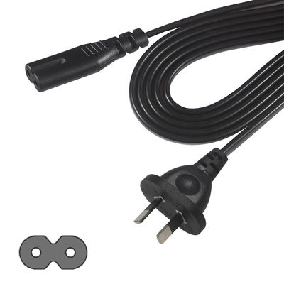 Cable de alimentación AU 2P a IEC C7, certificado SAA, 250V 7.5A, cable plano