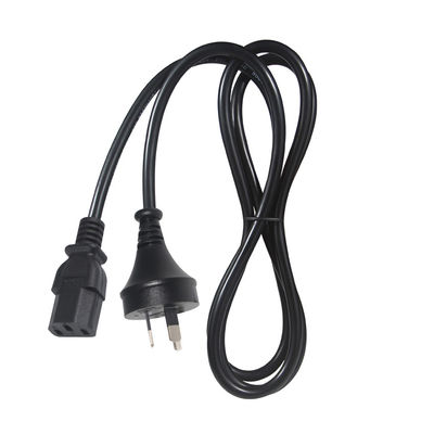 Conexión de 2 pines de AU certificado SAA al cable de alimentación IEC C13, 250V 10A H05VV-F 3x0.75mm2 Cobre puro para PC/Servidor/Electrodoméstico