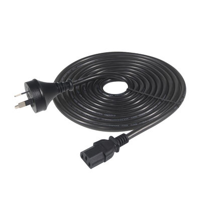 Conexión de 2 pines de AU certificado SAA al cable de alimentación IEC C13, 250V 10A H05VV-F 3x0.75mm2 Cobre puro para PC/Servidor/Electrodoméstico