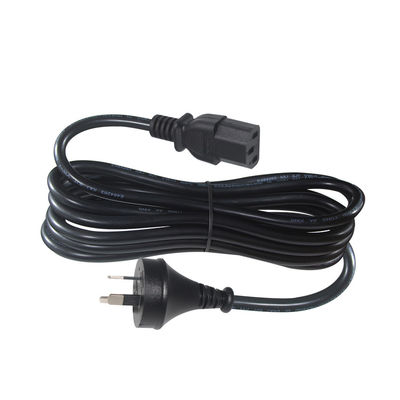 Conexión de 2 pines de AU certificado SAA al cable de alimentación IEC C13, 250V 10A H05VV-F 3x0.75mm2 Cobre puro para PC/Servidor/Electrodoméstico