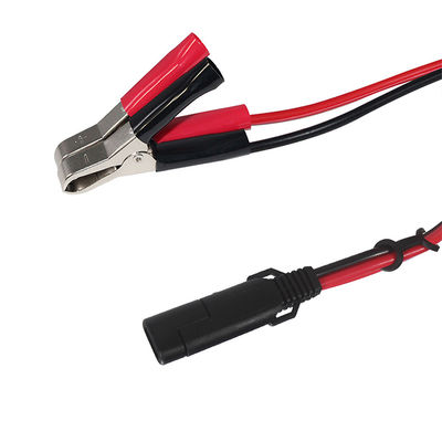 Cable de extensión de cable de carga Sae con 12v en el interruptor de apagado 14awg a clip de caimán 2pin batería rápida pinzas de batería
