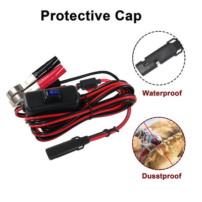 Cable de extensión de cable de carga Sae con 12v en el interruptor de apagado 14awg a clip de caimán 2pin batería rápida pinzas de batería
