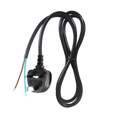 Cable de alimentación con enchufe británico de 3 núcleos, 0.75mm² a 1.5mm² pre-pelado y estañado
