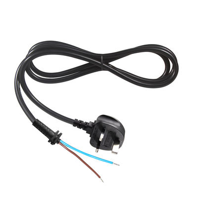 Cable de alimentación con enchufe británico de 3 núcleos, 0.75mm² a 1.5mm² pre-pelado y estañado
