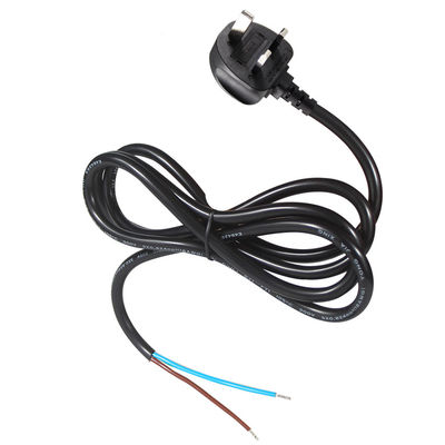Cable de alimentación con enchufe británico de 3 núcleos, 0.75mm² a 1.5mm² pre-pelado y estañado