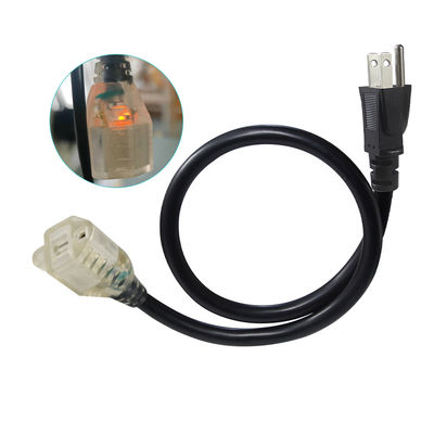 Carga pesada 18AWG 1.2M Cordón de extensión de energía, conexión de 3 puntas a la toma de corriente para electrodomésticos / taller
