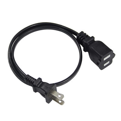 Cable de energía de repuesto delgado de 15A 125V NEMA 1-15P a 1-15R Cordón de extensión para electrónica pequeña / dispositivos portátiles