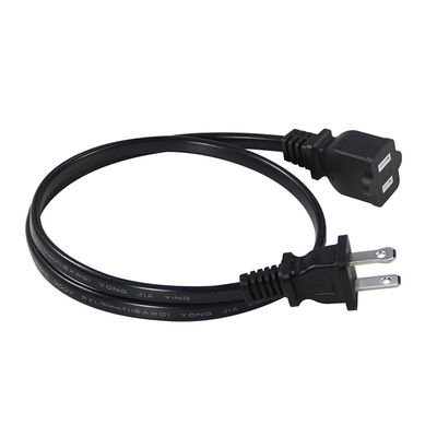 Cable de energía de repuesto delgado de 15A 125V NEMA 1-15P a 1-15R Cordón de extensión para electrónica pequeña / dispositivos portátiles