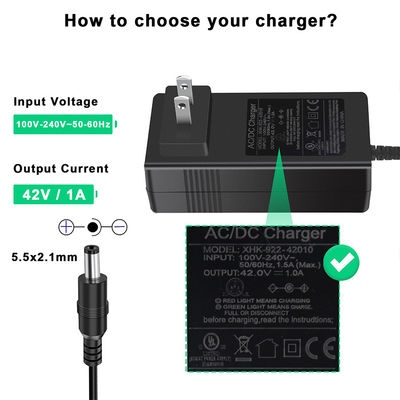 Adaptador de scooter de carga rápida de 100-240V AC a DC 12V/24V con protección contra sobrecarga para scooters eléctricos / bicicletas eléctricas / dispositivos de movilidad
