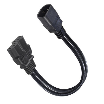 16AWG Carga pesada C14 a 2xC13 Cordón de alimentación para servidores / equipos industriales 300V 10A ROHS certificado con enchufe de 3 puntas