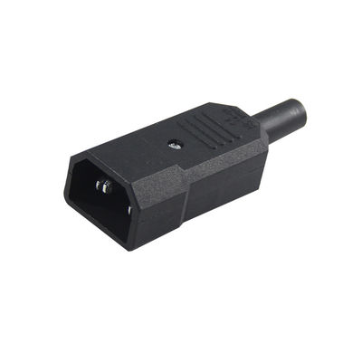 Cordón de conector de energía de alta corriente de tres puntas IEC 60320 C14 con retardante de llama V0 para bastidores de servidores / cables de alimentación de computadoras 10A 250V 105 °C