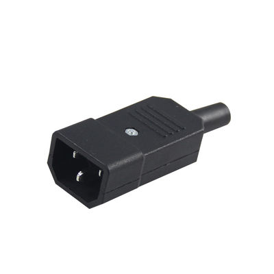 Cordón de conector de energía de alta corriente de tres puntas IEC 60320 C14 con retardante de llama V0 para bastidores de servidores / cables de alimentación de computadoras 10A 250V 105 °C