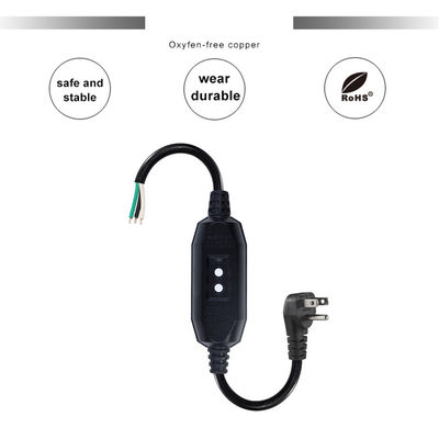 Cables de alimentación de uso pesado de grado industrial 18AWG NEMA 5-15P con protección RCD y extremos de alambre desnudo para maquinaria / electrodomésticos