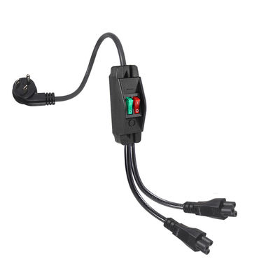 NEMA 5-15P a doble divisor de potencia IEC C5 con interruptor para electrónica de oficina para el hogar 125V 10A