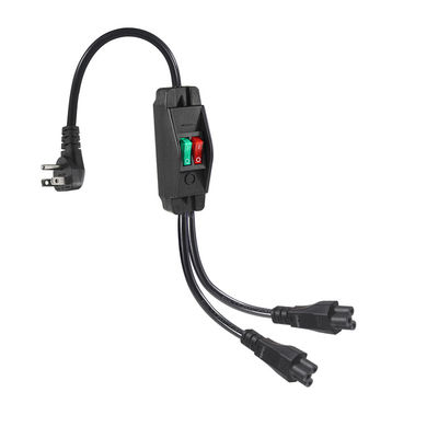 NEMA 5-15P a doble divisor de potencia IEC C5 con interruptor para electrónica de oficina para el hogar 125V 10A