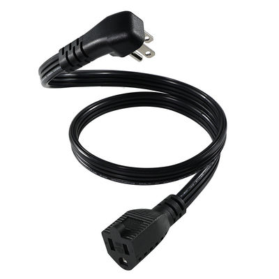14 AWG SPT-3 Cordón de alimentación de cable plano NEMA 5-15P a 5-15R Enchufe de hoja recta 15A 125V Cable flexible para uso industrial / doméstico