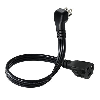 14 AWG SPT-3 Cordón de alimentación de cable plano NEMA 5-15P a 5-15R Enchufe de hoja recta 15A 125V Cable flexible para uso industrial / doméstico