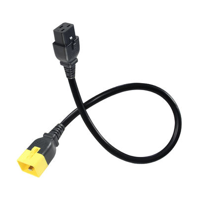 Bloqueo del cable de alimentación de extensión C19-C20 16A 250V para bastidores de servidores/máquinas al aire libre con alambre 16AWG