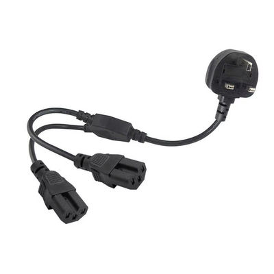 Reino Unido Plug Dual C15 Cordón de alimentación de grado industrial 16A 250V 1.5M para uso en el rack de servidores / centro de datos