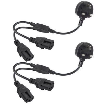 Reino Unido Plug Dual C15 Cordón de alimentación de grado industrial 16A 250V 1.5M para uso en el rack de servidores / centro de datos