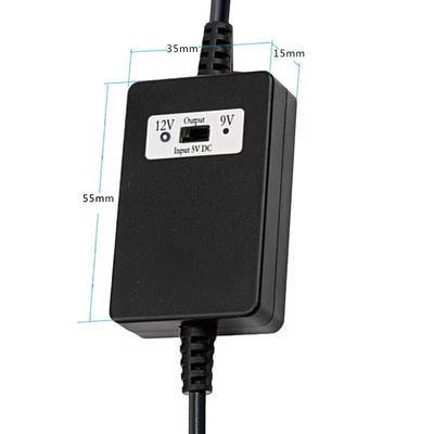 USB A macho a DC5.5*2.1mm Voltage Step Up Cable 5V a 9V/12V Convertidor para dispositivos de alimentación con protección contra sobrecargas