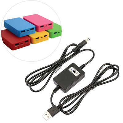 USB A macho a DC5.5*2.1mm Voltage Step Up Cable 5V a 9V/12V Convertidor para dispositivos de alimentación con protección contra sobrecargas