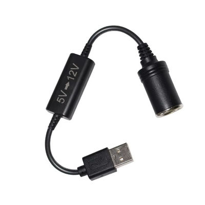 5V a 12V cable de convertidor de USB para automóviles cable de convertidor de paso a paso con toma de encendedor de cigarrillos, para teléfono GPS Dash Cam, carga segura de 24W