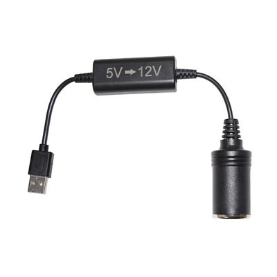 5V a 12V cable de convertidor de USB para automóviles cable de convertidor de paso a paso con toma de encendedor de cigarrillos, para teléfono GPS Dash Cam, carga segura de 24W