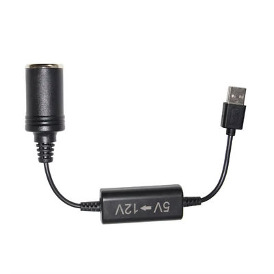 5V a 12V cable de convertidor de USB para automóviles cable de convertidor de paso a paso con toma de encendedor de cigarrillos, para teléfono GPS Dash Cam, carga segura de 24W