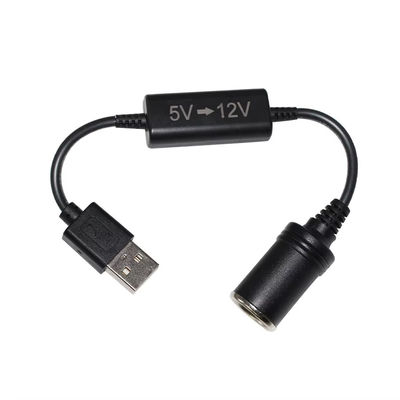 5V a 12V cable de convertidor de USB para automóviles cable de convertidor de paso a paso con toma de encendedor de cigarrillos, para teléfono GPS Dash Cam, carga segura de 24W