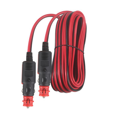 Cordón de extensión de encendedor de cigarrillos de doble varón 12V/24V de uso pesado para automóviles, casas rodantes, uso al aire libre - 3FT/5FT Universal impermeable