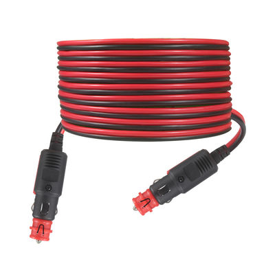 Cordón de extensión de encendedor de cigarrillos de doble varón 12V/24V de uso pesado para automóviles, casas rodantes, uso al aire libre - 3FT/5FT Universal impermeable