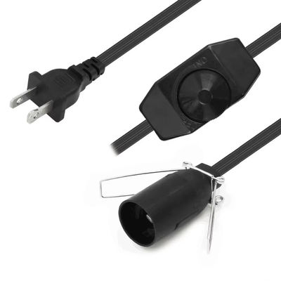 NEMA 1-15P a E14 Cable de adaptador de enchufe con oscurecedor, convertidor de enchufe de alimentación para soporte de bombilla SPT-2 18AWG