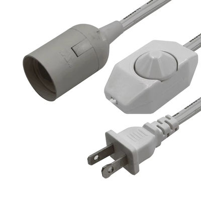 NEMA 1-15P a E27 Cable de conversión con interruptor de atenuador ajustable para el enchufe de la lámpara 15A 250V