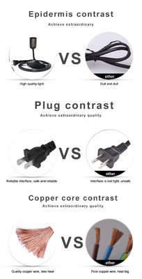 NEMA 1-15P a E27 Cable de conversión con interruptor de atenuador ajustable para el enchufe de la lámpara 15A 250V