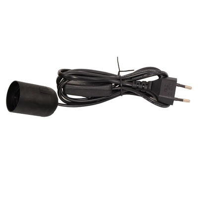 Cable de soporte de bombillas EU E27 de enchufe duradero con interruptor 303 y enchufe de dos puntas para iluminación interior/exterior - certificado CE (220-240V)